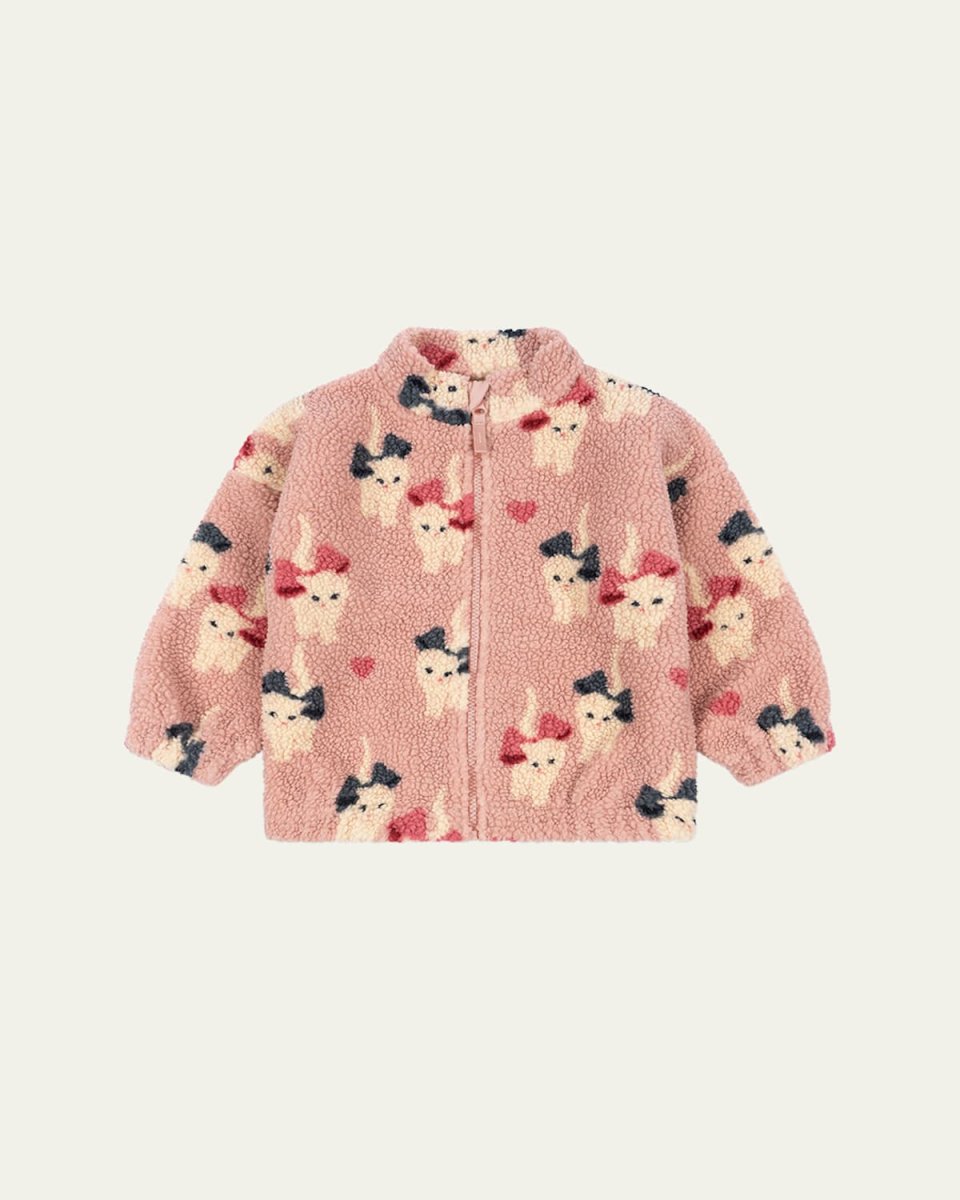 Girl's Cat Teddy Jacket, Size 9M-10